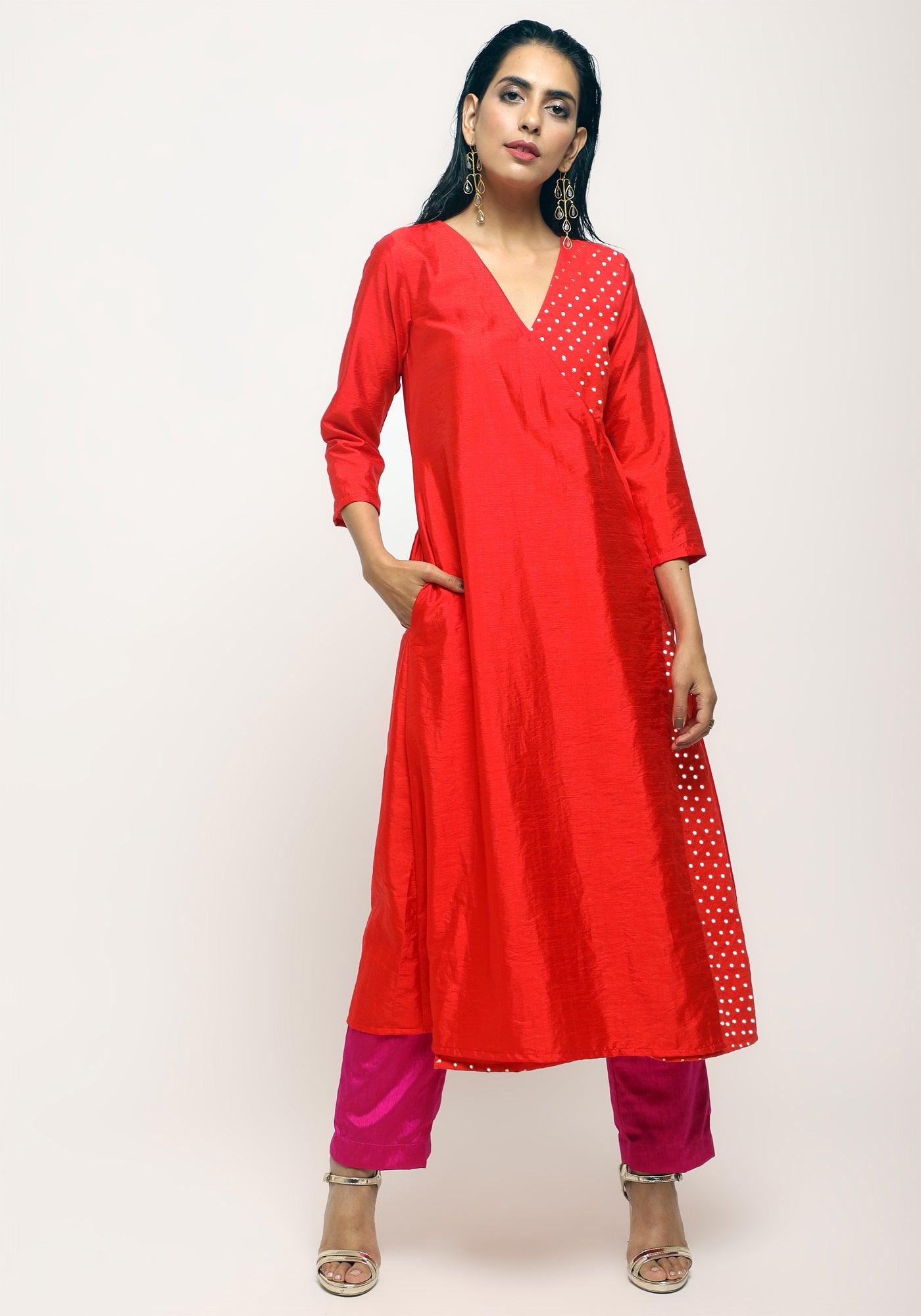 trueBrowns Orange Foil Angrakha Set - Distacart