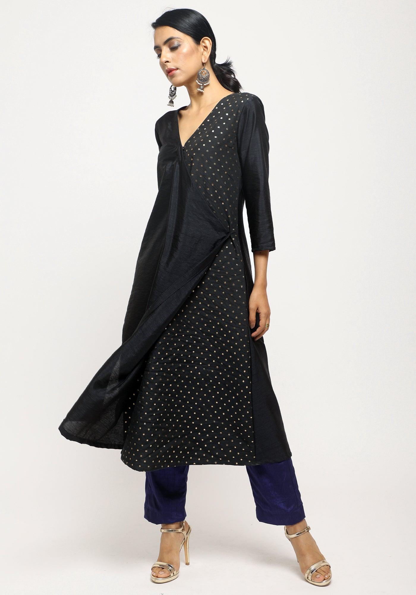 trueBrowns Black Foil Angrakha Set - Distacart