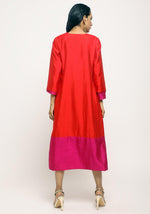 Thumbnail for trueBrowns Orange Pink Jacket Dress Set - Distacart