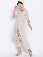 Thumbnail for trueBrowns Beige Pure Cotton Angrakha - Distacart