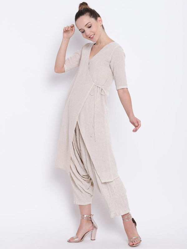 trueBrowns Beige Pure Cotton Angrakha - Distacart