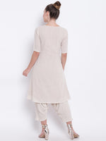 Thumbnail for trueBrowns Beige Pure Cotton Angrakha - Distacart