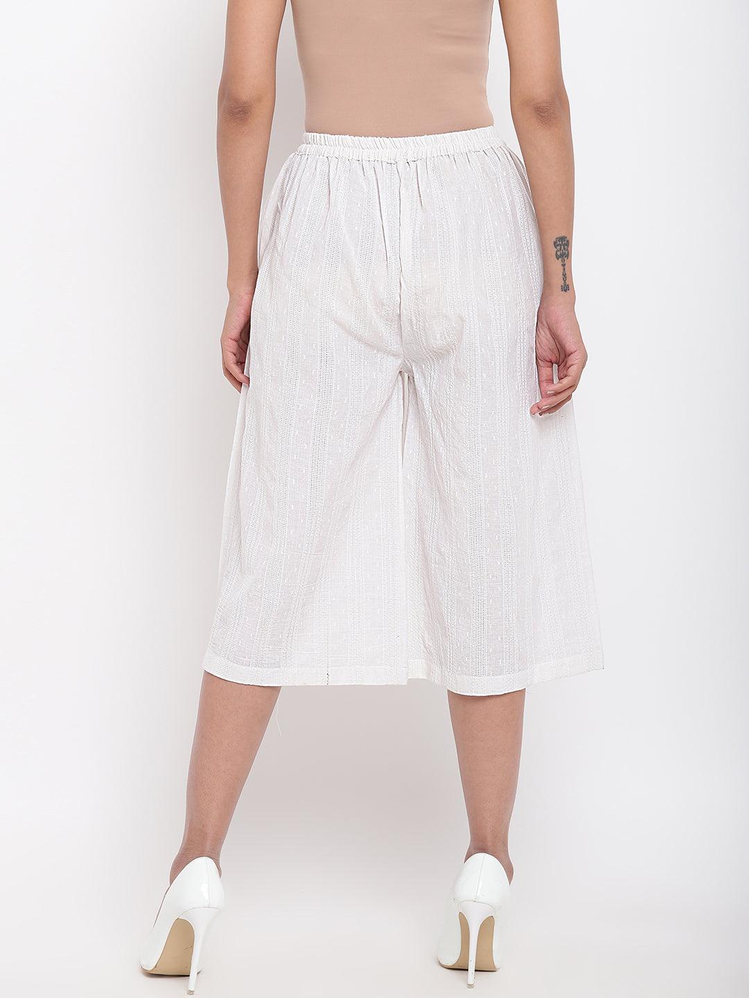 trueBrowns White Cotton Pant - Distacart