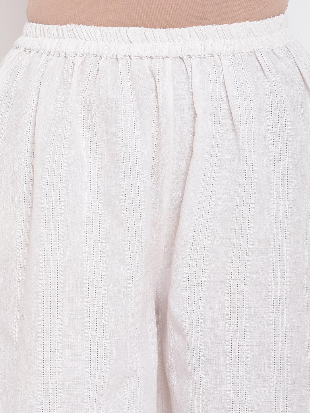 trueBrowns White Cotton Pant - Distacart