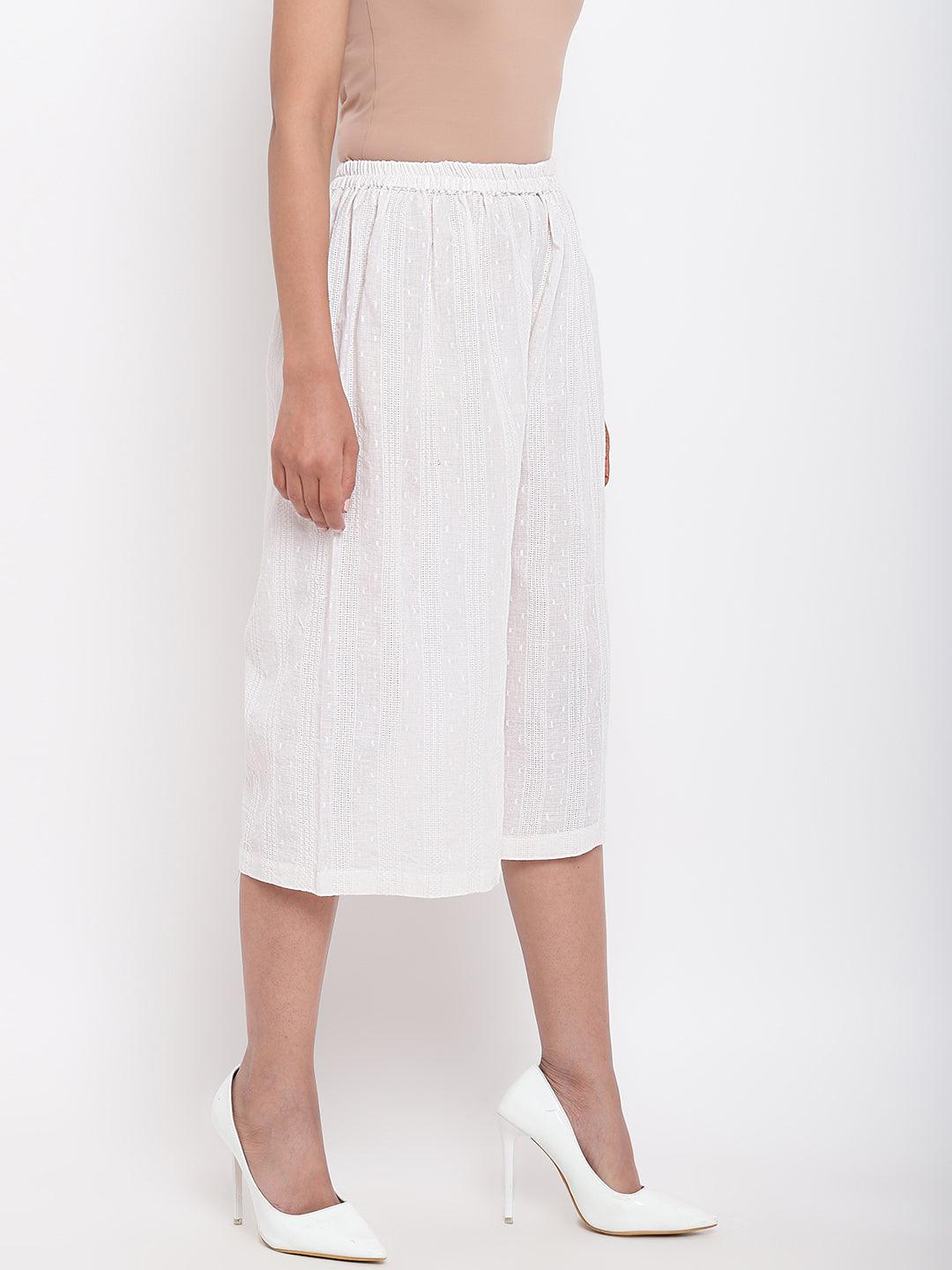 trueBrowns White Cotton Pant - Distacart