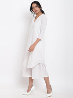 Thumbnail for trueBrowns White Dobby Kurta Set - Distacart