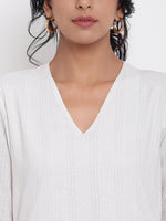 Thumbnail for trueBrowns White Dobby Kurta Set - Distacart