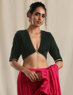 Thumbnail for trueBrowns Green Velvet Gota Blouse - Distacart