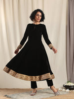 Thumbnail for trueBrowns Black Velvet Pant - Distacart