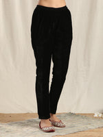 Thumbnail for trueBrowns Black Velvet Pant - Distacart
