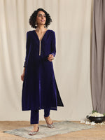 Thumbnail for trueBrowns Blue Velvet Pant - Distacart