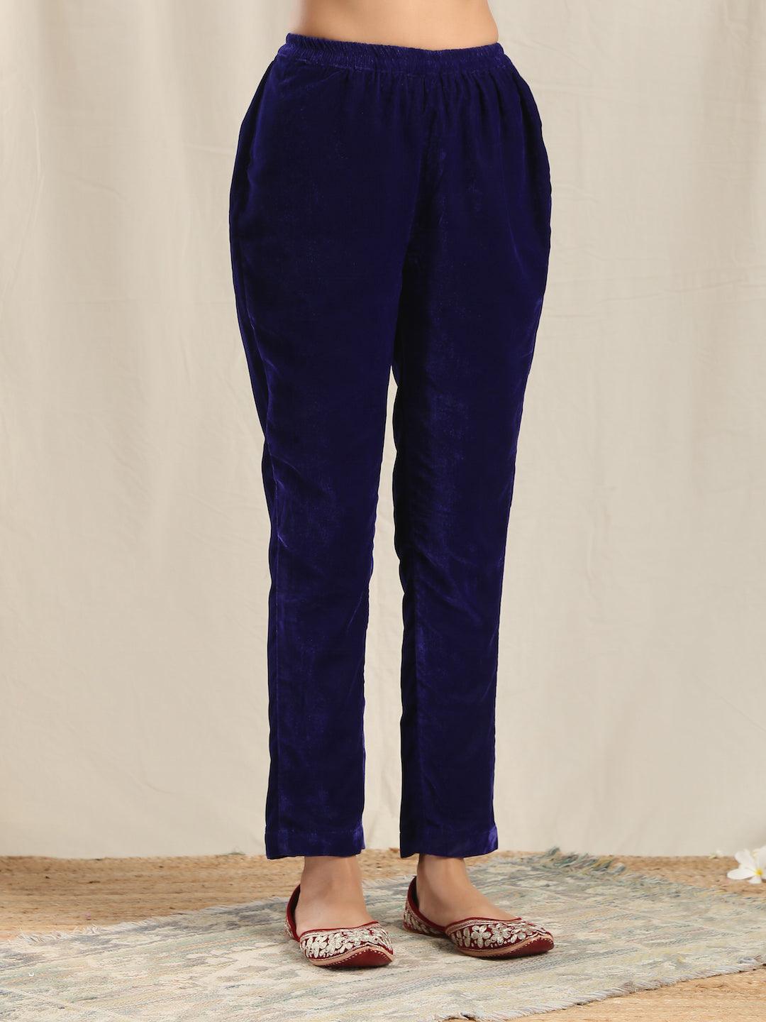 trueBrowns Blue Velvet Pant - Distacart