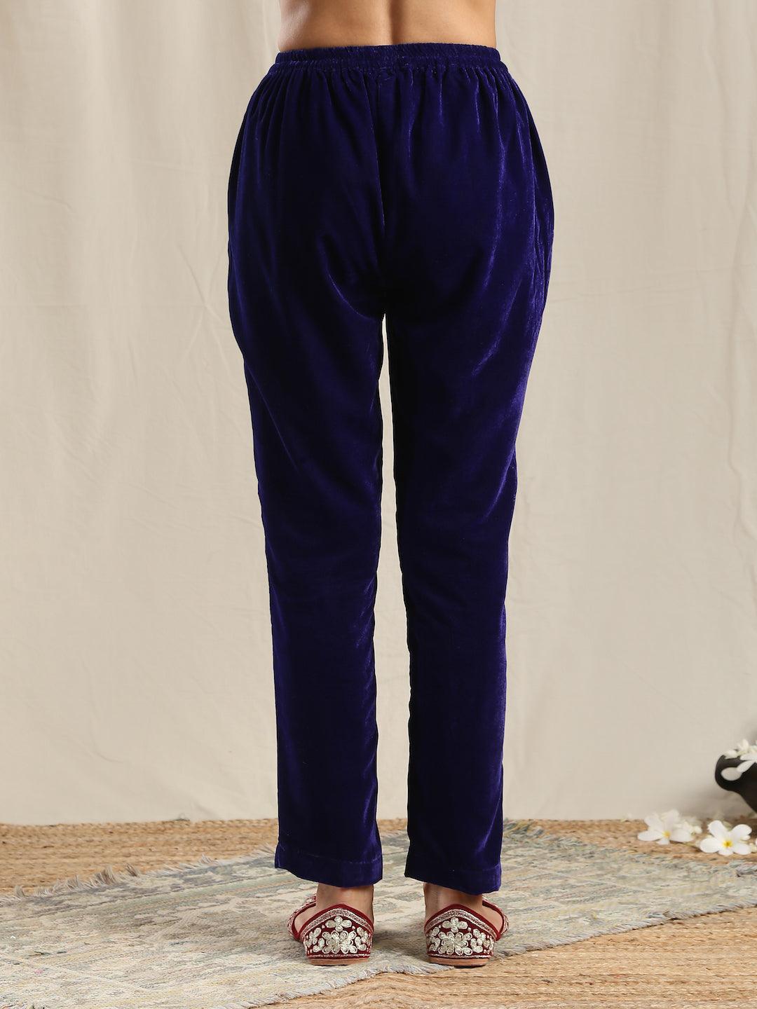 trueBrowns Blue Velvet Pant - Distacart