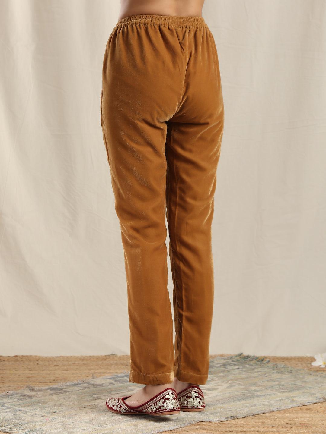 trueBrowns Brown Velvet Pant - Distacart