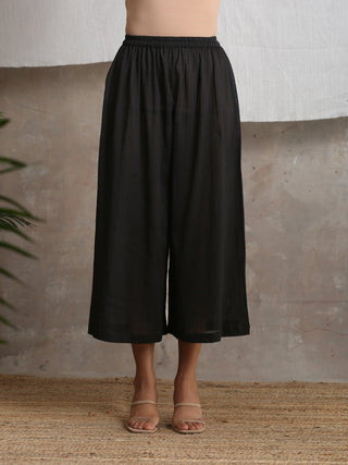 trueBrowns Crinkle Palazzo - Black - Distacart