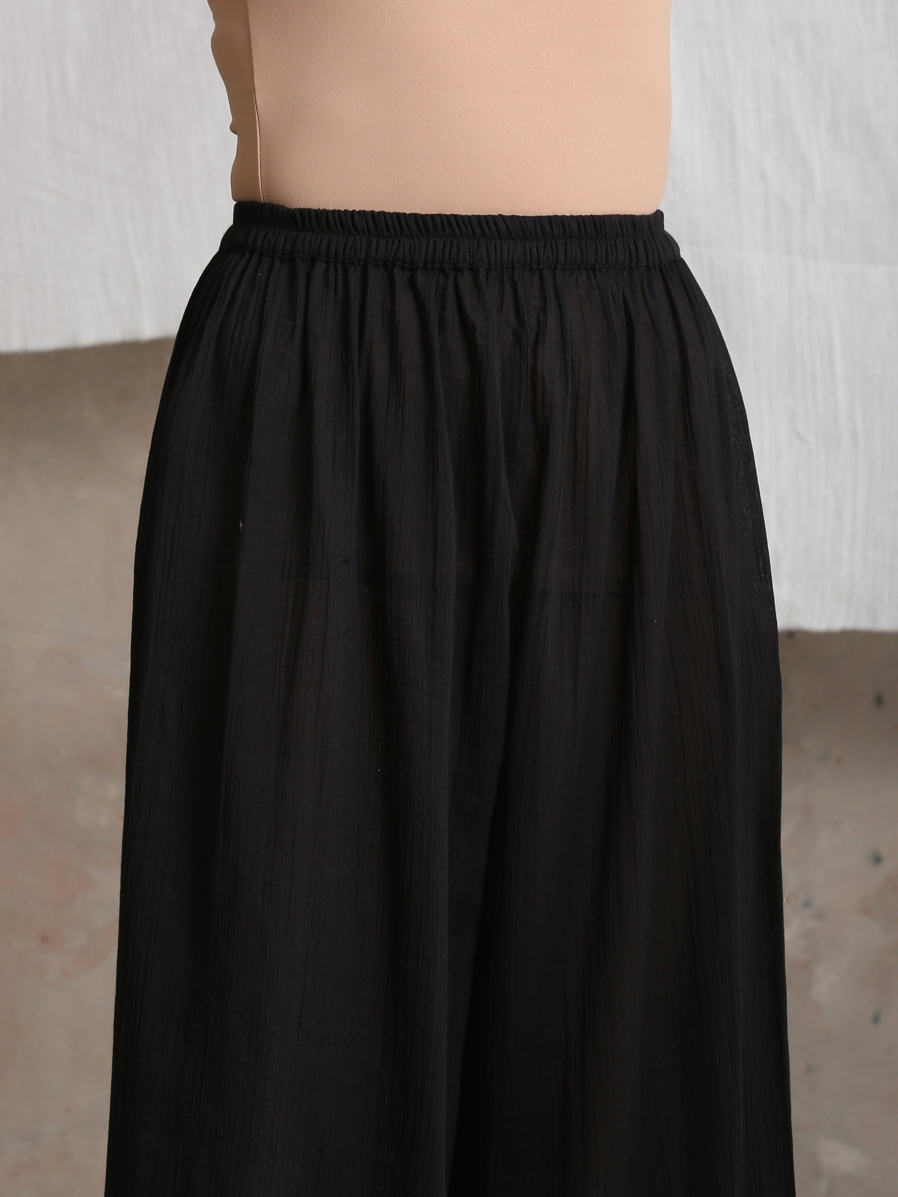 trueBrowns Crinkle Palazzo - Black - Distacart