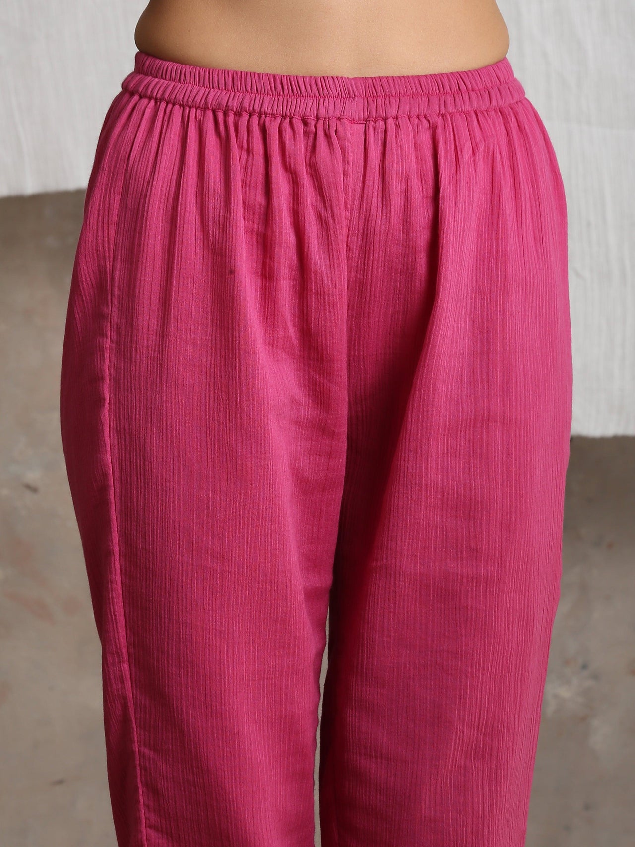 trueBrowns Magenta Pink Crinkled Pant - Distacart