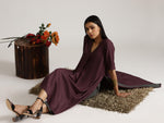 Thumbnail for trueBrowns Cotton Linen Purple Kurta Pant Set - Distacart