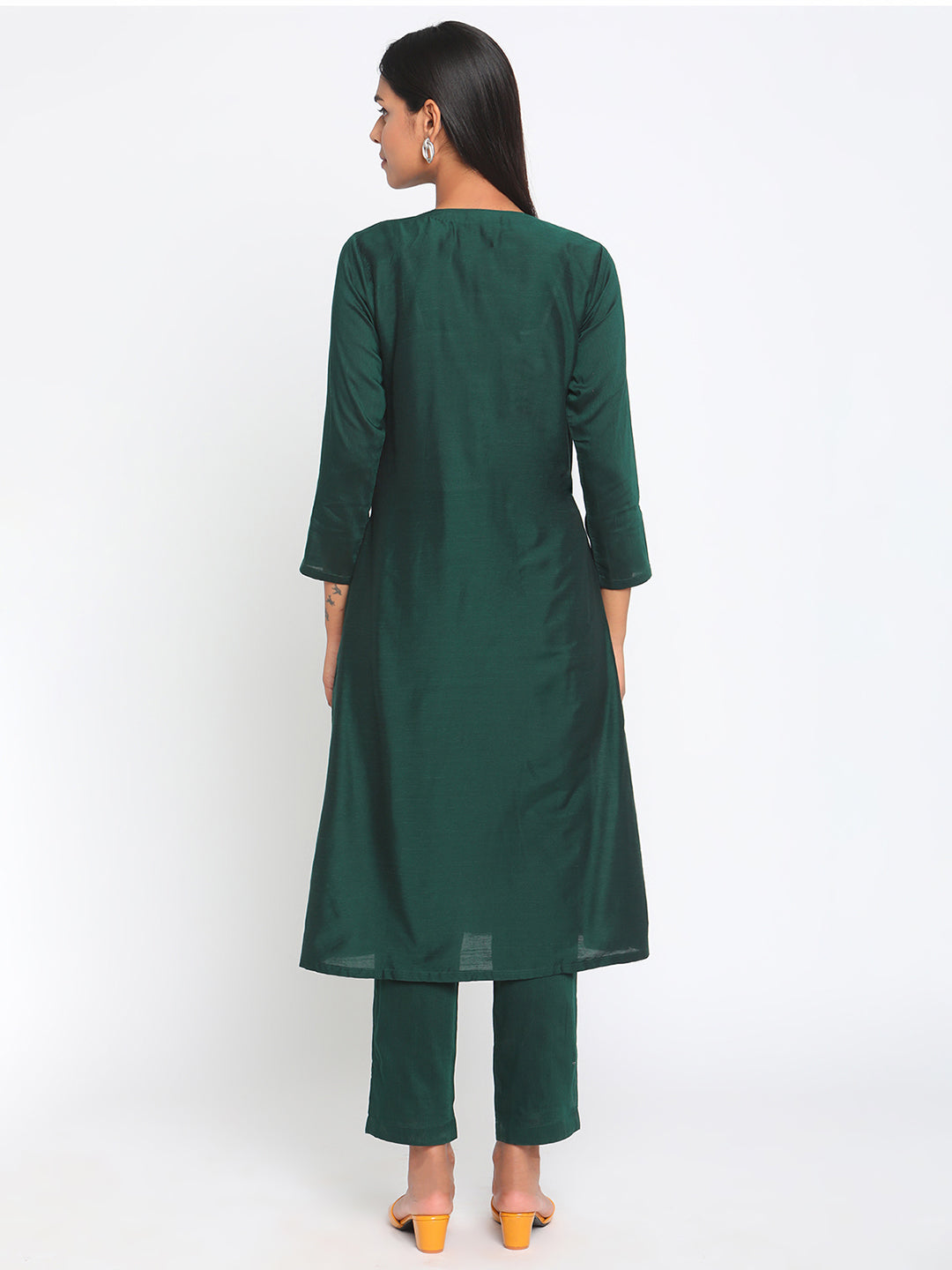 trueBrowns Green Silk Angrakha Set - Distacart