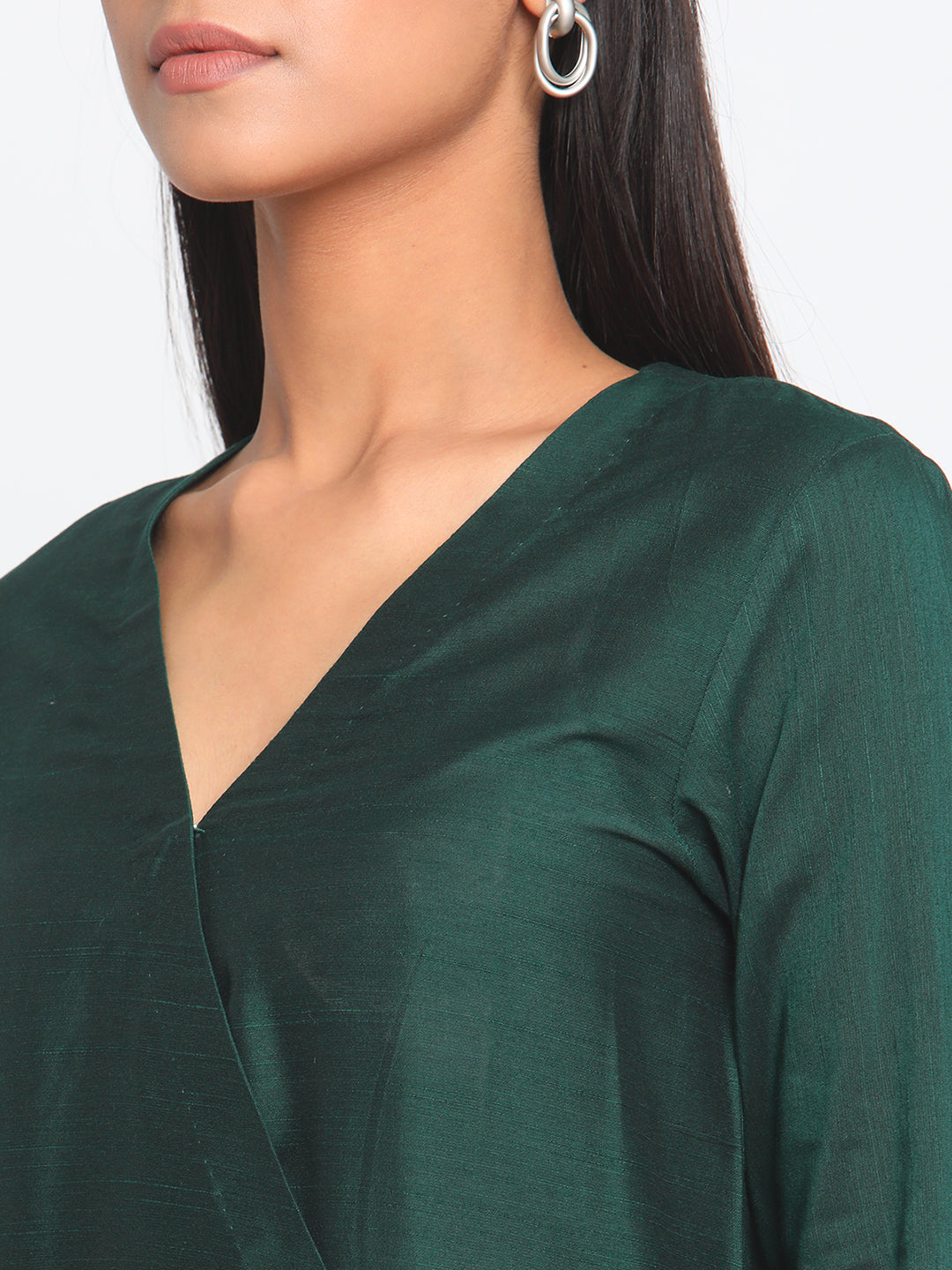 trueBrowns Green Silk Angrakha Set | Relove