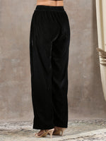 Thumbnail for trueBrowns Black Velvet High Waist Pant - Distacart