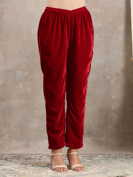 trueBrowns Red Velvet Pant - Distacart