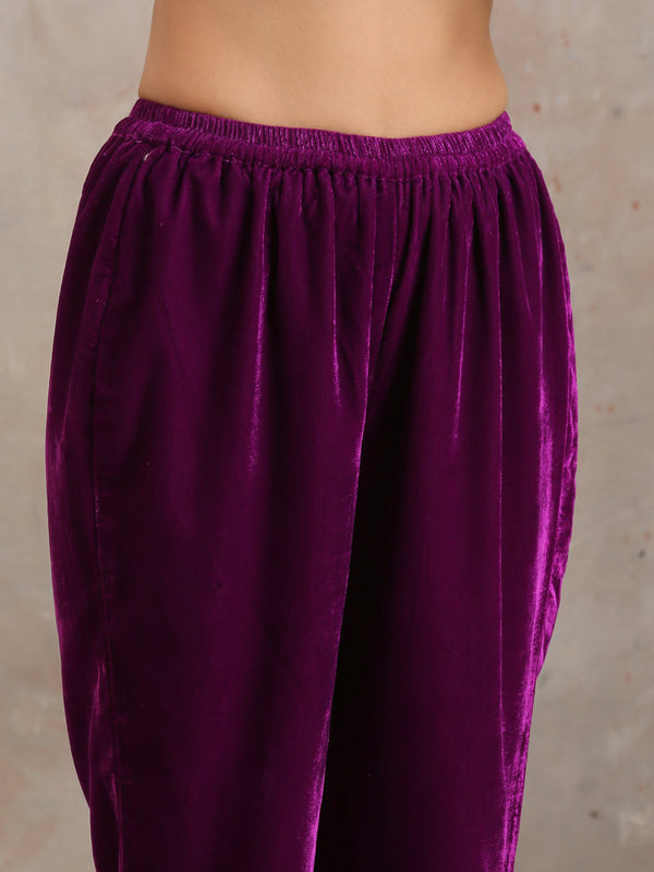 trueBrowns Wine Velvet Pant - Distacart