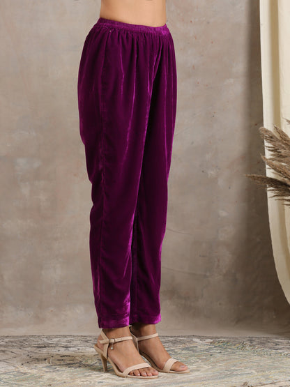 trueBrowns Wine Velvet Pant - Distacart