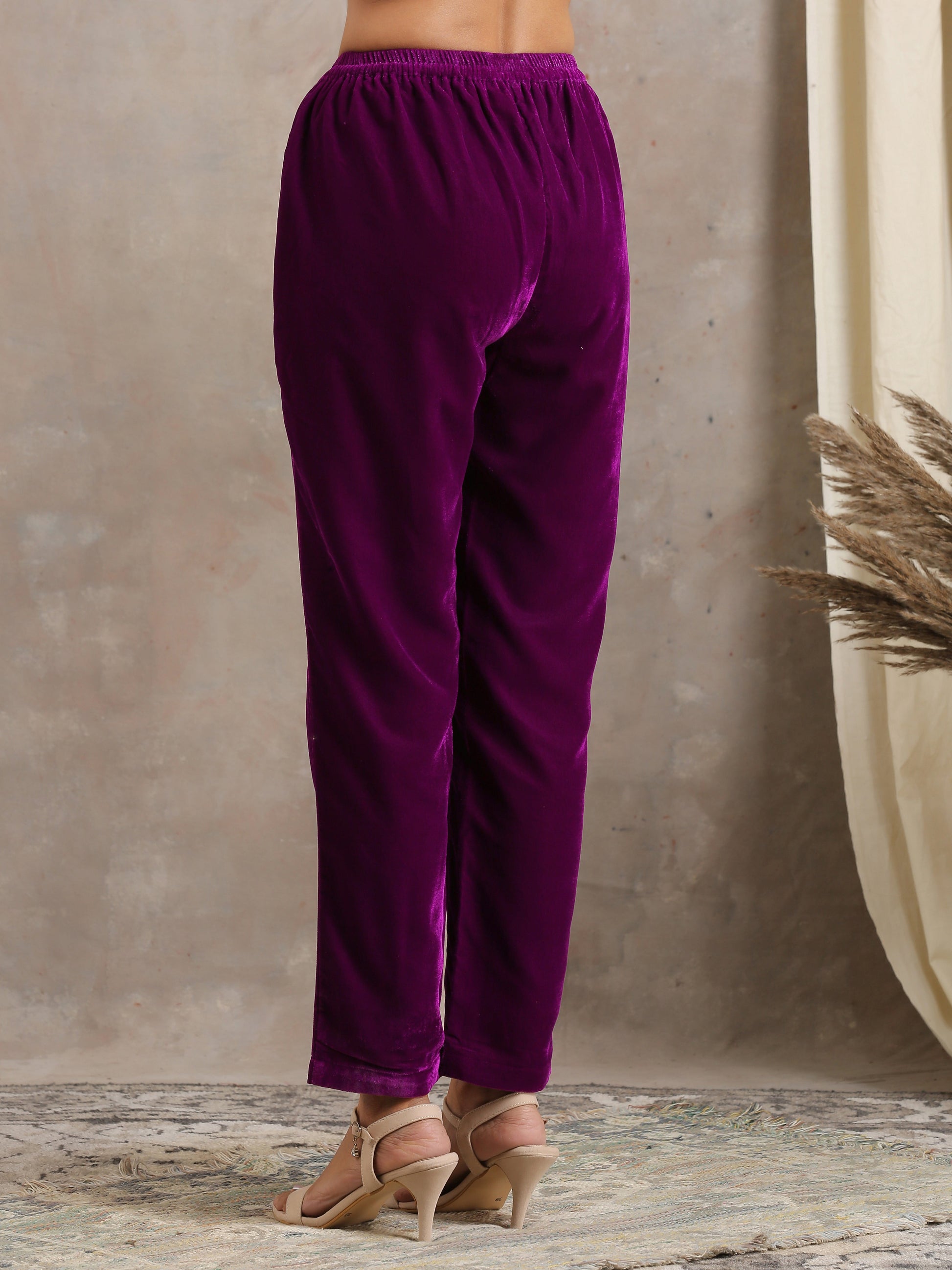 trueBrowns Wine Velvet Pant - Distacart