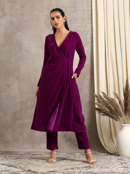 trueBrowns Wine Velvet Pant - Distacart