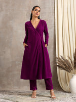 Thumbnail for trueBrowns Wine Velvet Angrakha | Relove