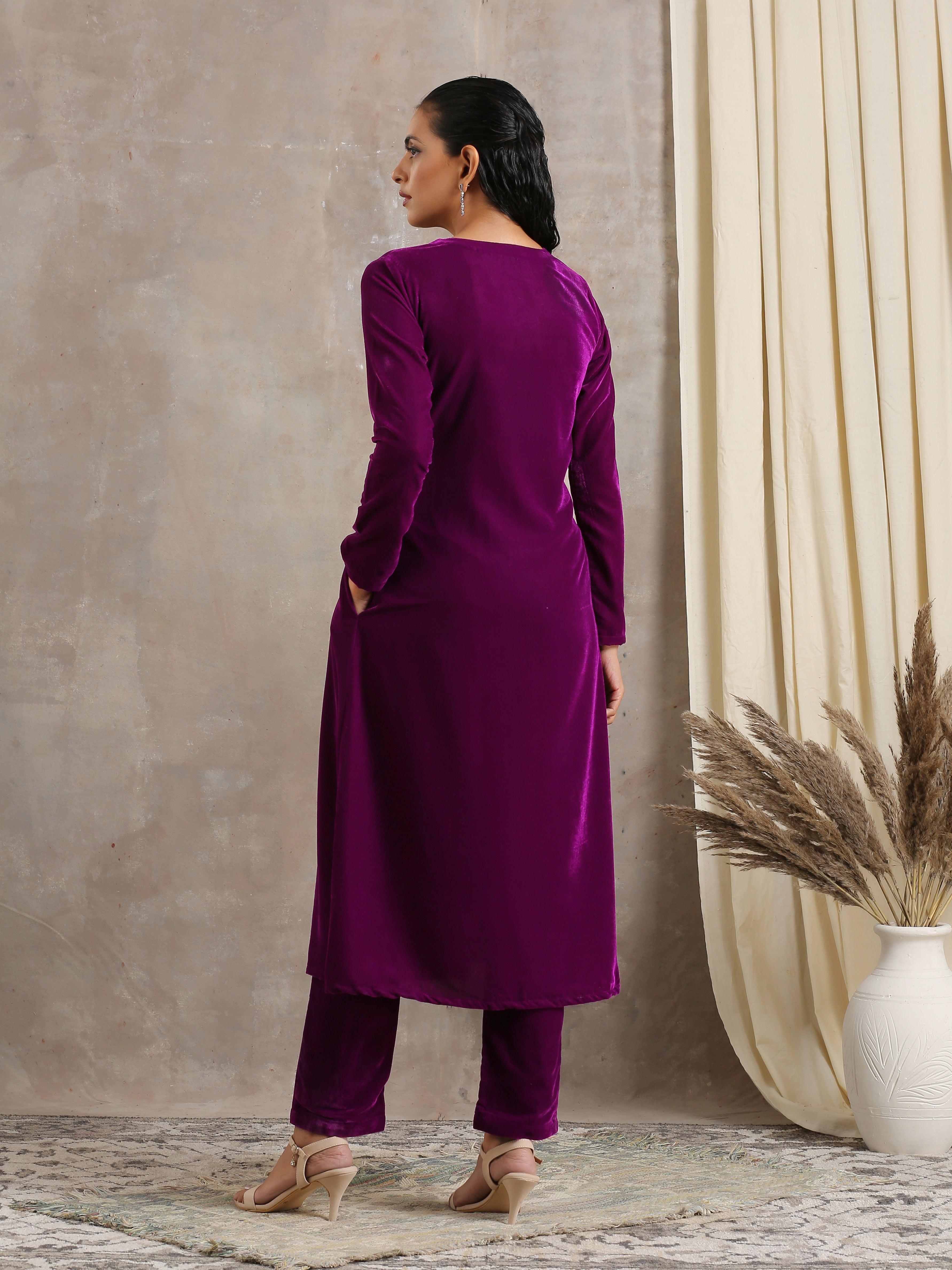 trueBrowns Wine Velvet Angrakha | Relove