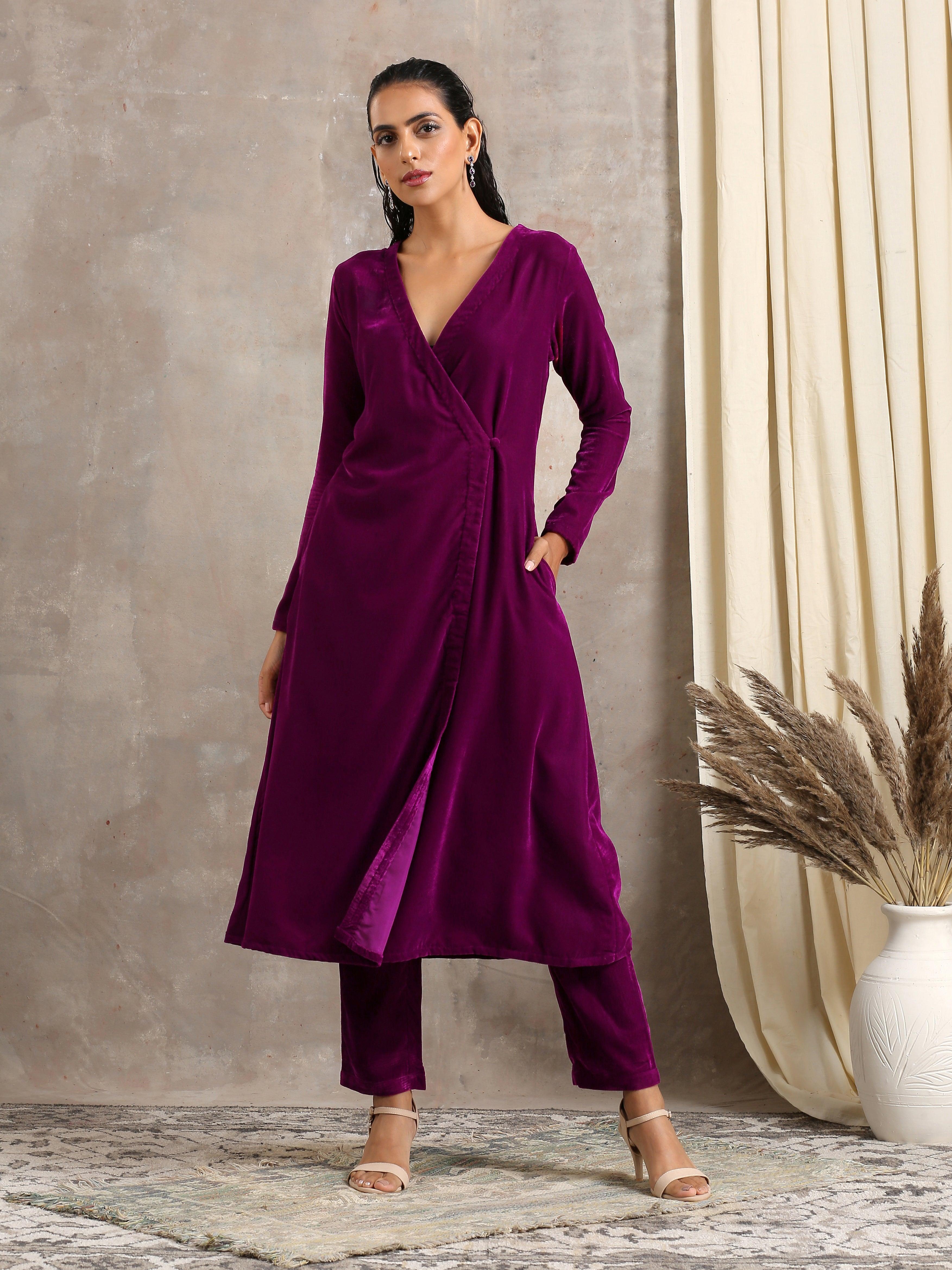 trueBrowns Wine Velvet Angrakha | Relove
