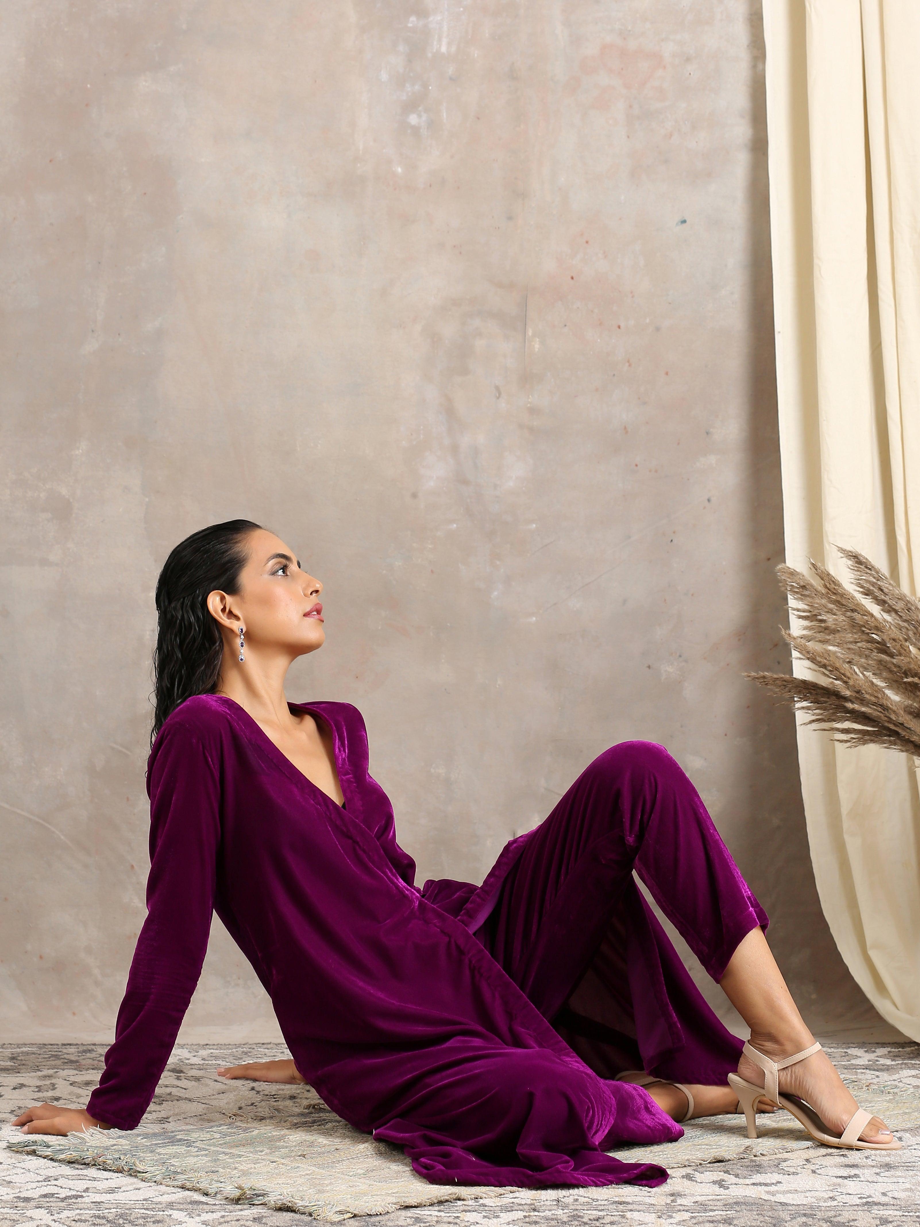 trueBrowns Wine Velvet Angrakha | Relove