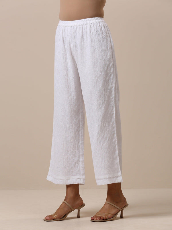 trueBrowns Cotton White Weave Pant - Distacart