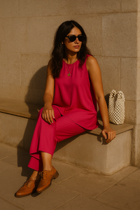 Thumbnail for trueBrowns Pink Viscose Co-ord Set