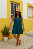 trueBrowns Dark Blue Cotton Blend Short Dress - Distacart
