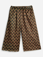 Thumbnail for Ahalyaa Mustard Color Digital Print Velvet kids Kurta Palazzo Set For Girls - Distacart
