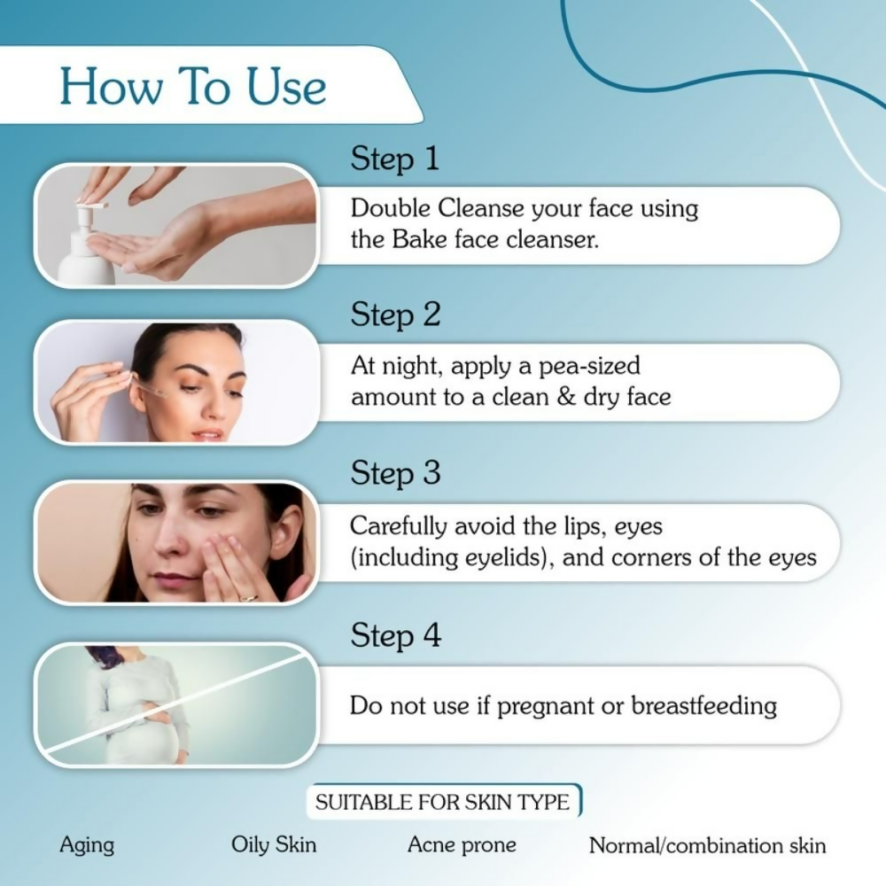 Bake 0.6% Retinol Mid Strength Face Serum With 2% Multi Peptide & Vitamin E - Distacart