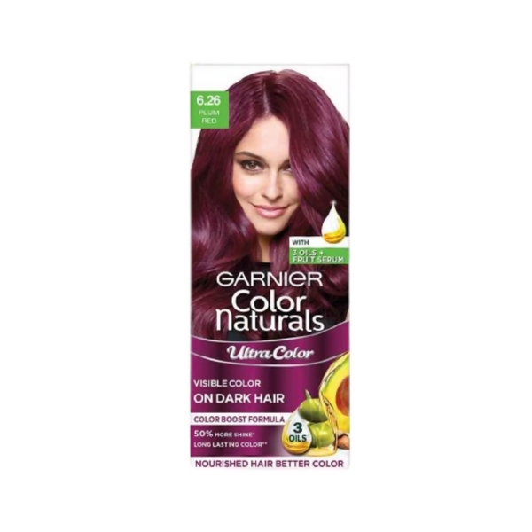 Garnier Color Naturals Ultra Hair Color - 6.26 Plum Red - Distacart