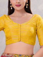 Thumbnail for Joban Fashion Women Silk Yellow Stitched Blouse - Distacart