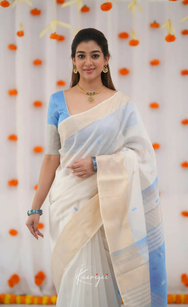 Preksha Creation Sky Blue Designer Banarasi Soft Silk Women Saree