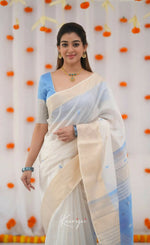 Thumbnail for Preksha Creation Sky Blue Designer Banarasi Soft Silk Women Saree