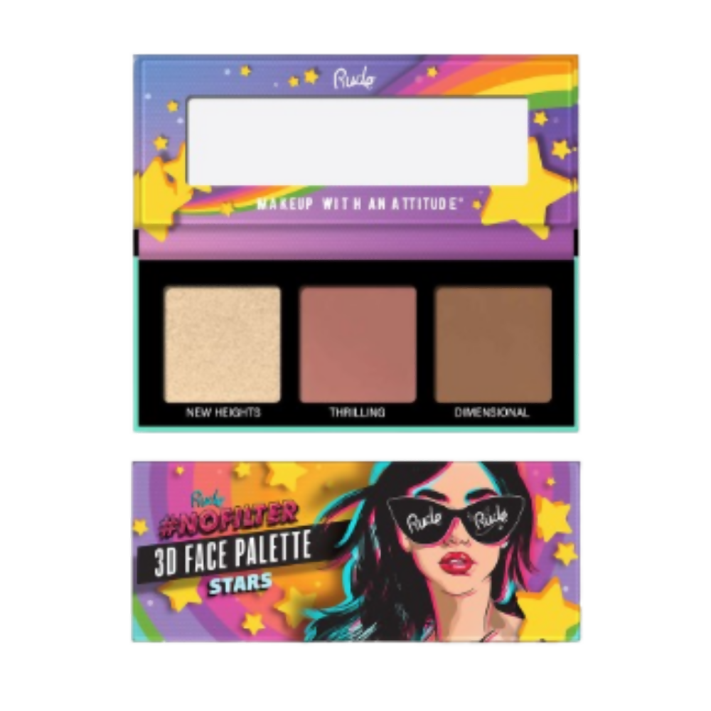 Rude Cosmetics Nofilter 3d Face Palette - Stars - Distacart