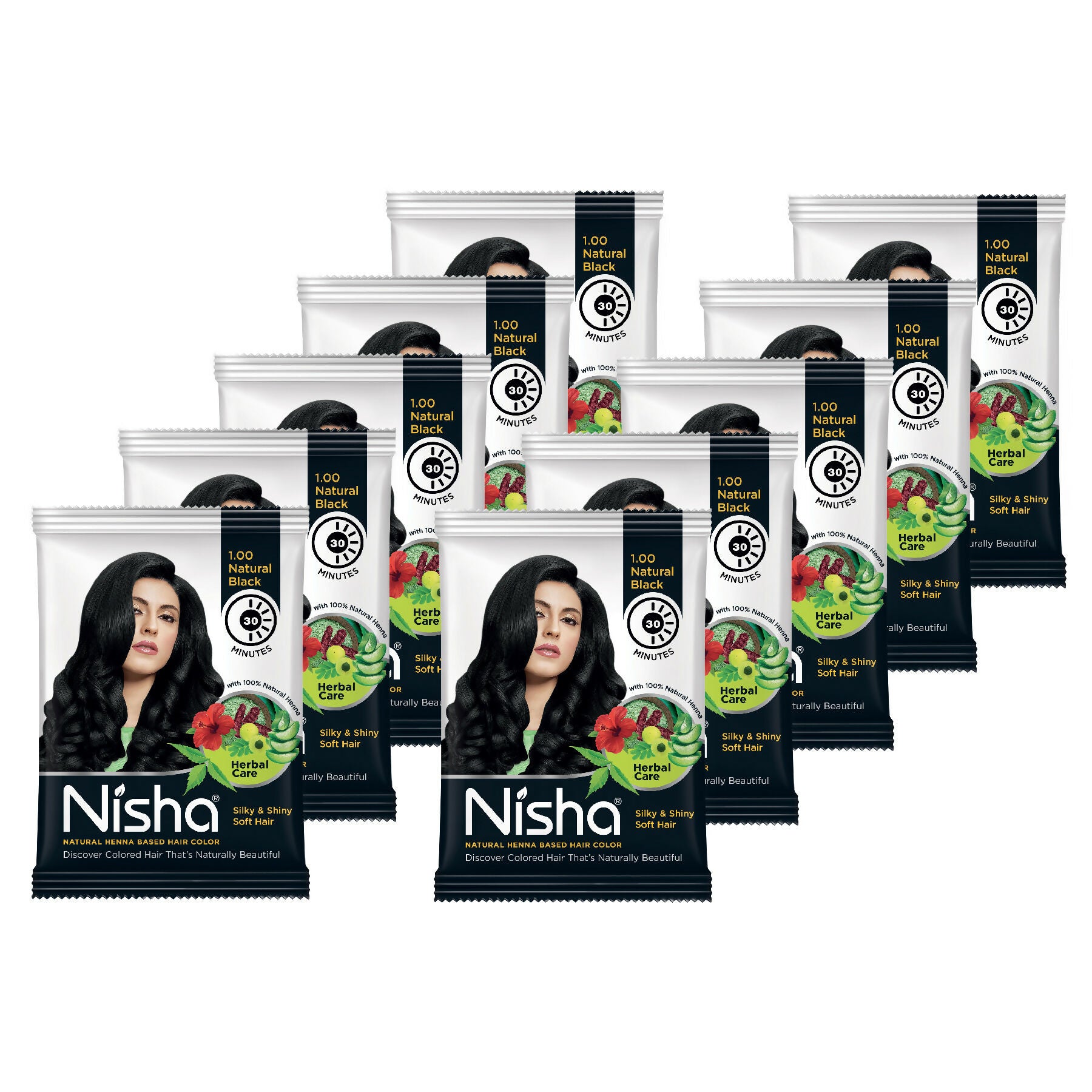 Nisha Henna Based Hair Colour For Women & Men Natural Black - Distacart