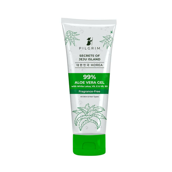Pilgrim Korean 99% Pure Aloe Vera Gel with Vitamin E & Vitamin B5, Hydrates & Soothes Skin - Korean Skin Care - Distacart