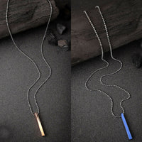 Thumbnail for NVR Men's Set of 2 Gold & Blue Geomatric Pendent With Chain - Distacart