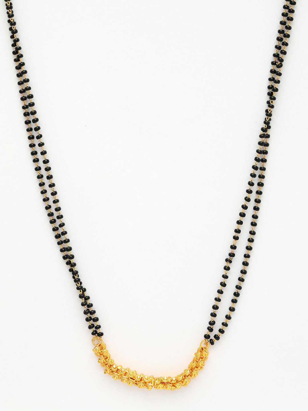 NVR Women's Gold-Polished Black Beaded Mangalsutra - Distacart