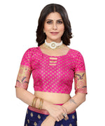 Thumbnail for Vamika Navy Blue Printed Art Silk Saree - Distacart