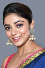 Thumbnail for Joban Fashion Women Kundan Pearl Golden White Earrings - Distacart